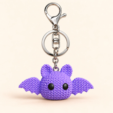 Bat keychain with silver hardware