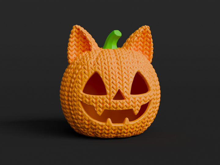 Jack-O-Lantern Cat Printlits 3D printed Halloween character